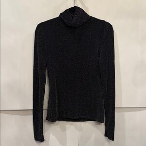 Black Sparkly Turtleneck Top